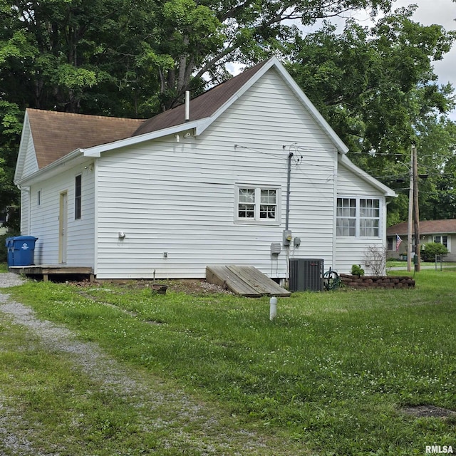 314 Chestnut St, Cambria, IL 62915 - view of home's exterior featuring a central AC unit