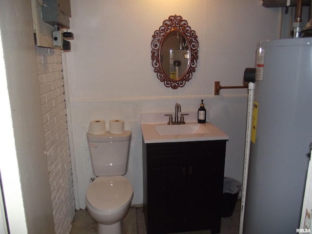 619 E 6th St, Tipton, IA 52772 - bathroom featuring water heater and vanity