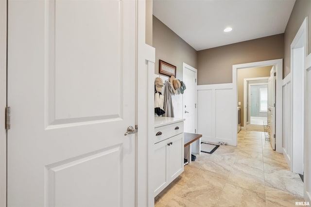 3563 Cobblestone Dr, Bettendorf, IA 52722 - hallway featuring light marble finish flooring