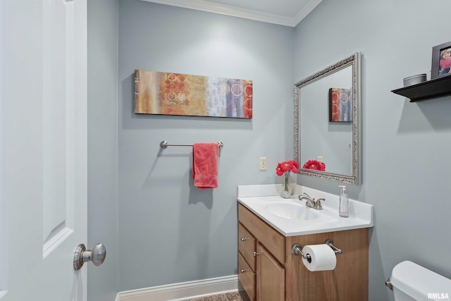 4444 Spring St, Davenport, IA 52807 - half bath featuring vanity and crown molding