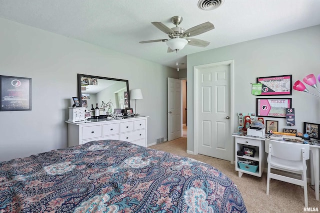 4444 Spring St, Davenport, IA 52807 - bedroom featuring light carpet and ceiling fan