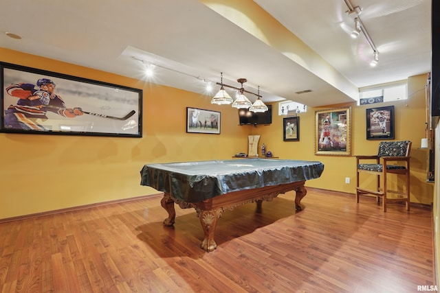 4934 Foxborough Ct, Bettendorf, IA 52722 - game room featuring track lighting, light wood-style floors, and pool table