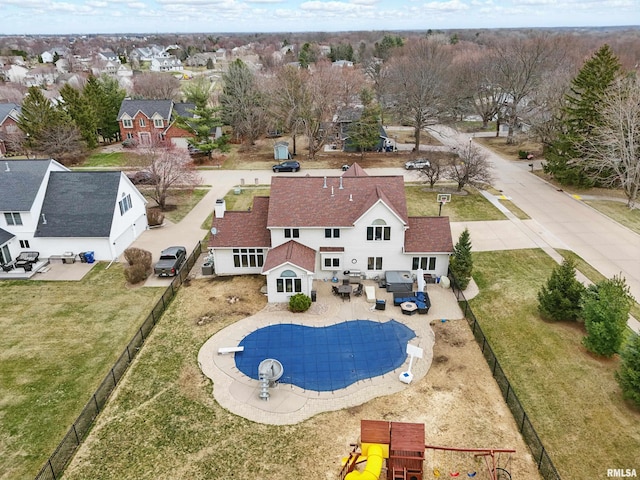 4934 Foxborough Ct, Bettendorf, IA 52722 - aerial perspective of suburban area featuring a pool area