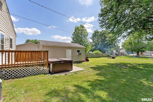 115 4th St, Colona, IL 61241 - fenced backyard with a hot tub and a deck