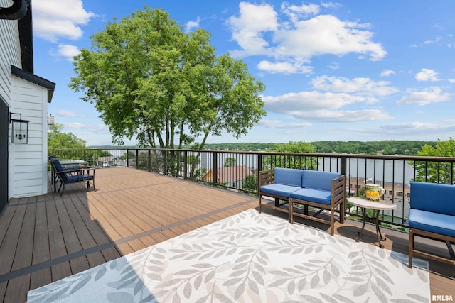 223 N 2nd St, Le Claire, IA 52753 - deck with an outdoor living space