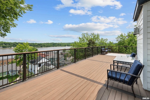 223 N 2nd St, Le Claire, IA 52753 - deck with a water view