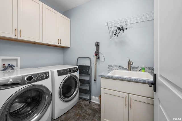 223 N 2nd St, Le Claire, IA 52753 - laundry room featuring cabinet space and washing machine and dryer