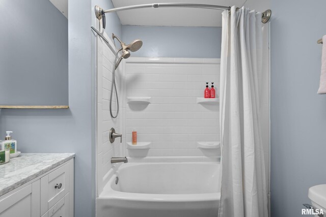 406 234th St, Aledo, IL 61231 - bathroom featuring shower / bath combination with curtain and vanity