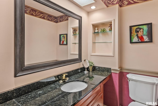17 Wildwood Trl, Bettendorf, IA 52722 - half bathroom with vanity and toilet