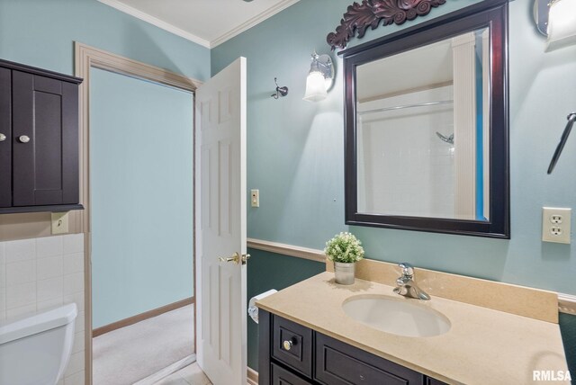 17 Wildwood Trl, Bettendorf, IA 52722 - bathroom with vanity and ornamental molding