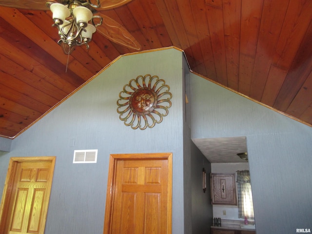 32 Crescent Lk, Alpha, IL 61413 - detailed view of wood ceiling and a chandelier