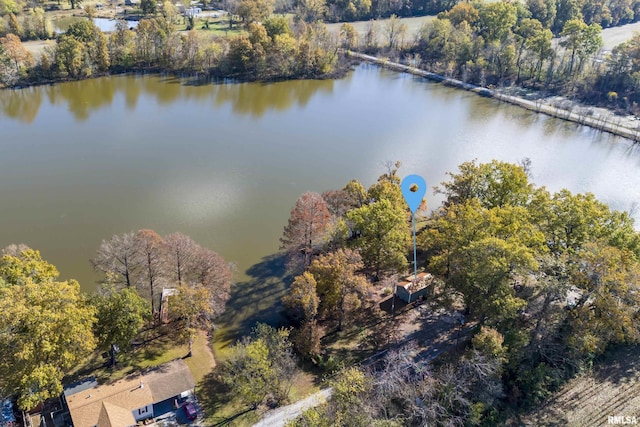 2620 S Cambon Dr, West Frankfort, IL 62896 - aerial view of a nearby body of water and a heavily wooded area