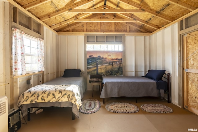 2620 S Cambon Dr, West Frankfort, IL 62896 - bedroom featuring vaulted ceiling and concrete flooring