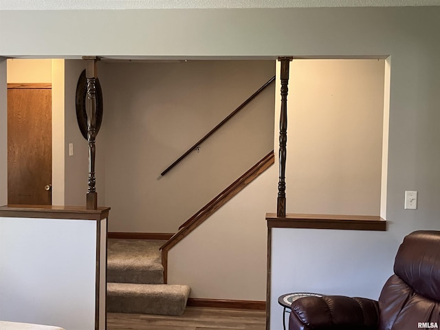 420 E Garfield St, Kewanee, IL 61443 - stairs with wood finished floors and baseboards
