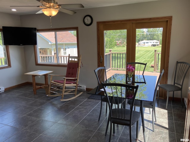 420 E Garfield St, Kewanee, IL 61443 - dining area with healthy amount of natural light and ceiling fan