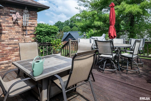 1814 Testa Dr, Marion, IL 62959 - wooden deck with outdoor dining space