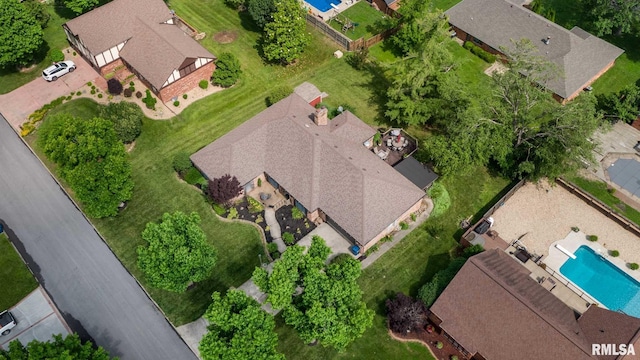 1814 Testa Dr, Marion, IL 62959 - aerial view of property and surrounding area with a pool
