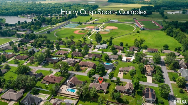 1814 Testa Dr, Marion, IL 62959 - aerial view of residential area with a nearby body of water