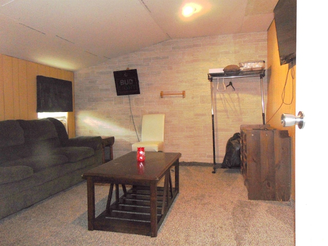 1306 Newton Ave, Johnston City, IL 62959 - living area featuring lofted ceiling and carpet floors