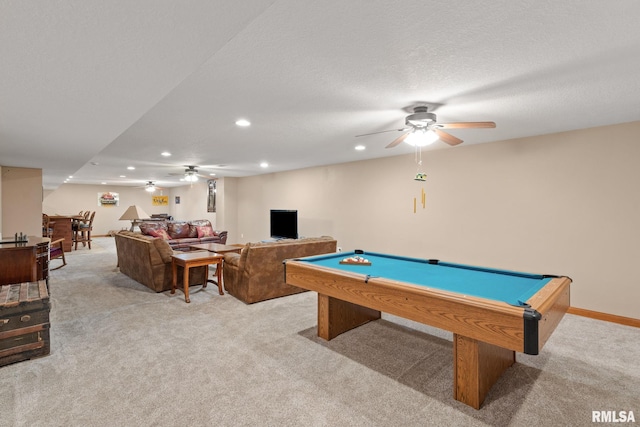 10984 150th St, Davenport, IA 52804 - playroom with ceiling fan, light carpet, and recessed lighting