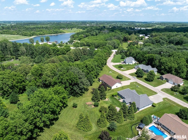 10984 150th St, Davenport, IA 52804 - aerial overview of property's location featuring a large body of water and a forest