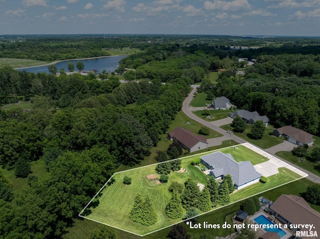 10984 150th St, Davenport, IA 52804 - aerial view of property's location with a nearby body of water and property boundaries highlighted