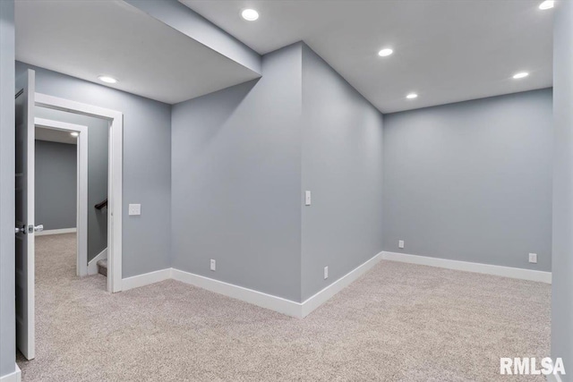 6691 Spring Creek Dr, Bettendorf, IA 52722 - below grade area with carpet floors and recessed lighting