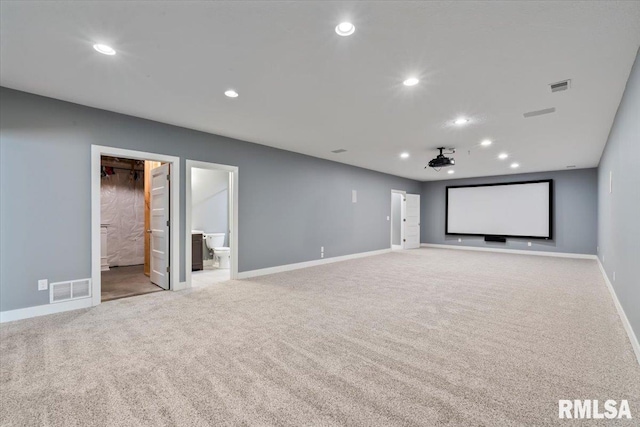 6691 Spring Creek Dr, Bettendorf, IA 52722 - carpeted cinema room with recessed lighting and baseboards