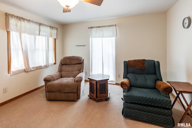105 Laurel St, Stonefort, IL 62987 - sitting room featuring carpet floors and ceiling fan
