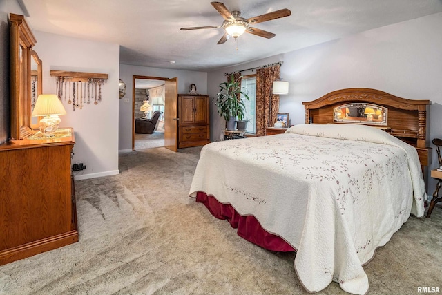2305 Weaver Rd, Herrin, IL 62948 - carpeted bedroom featuring baseboards and ceiling fan
