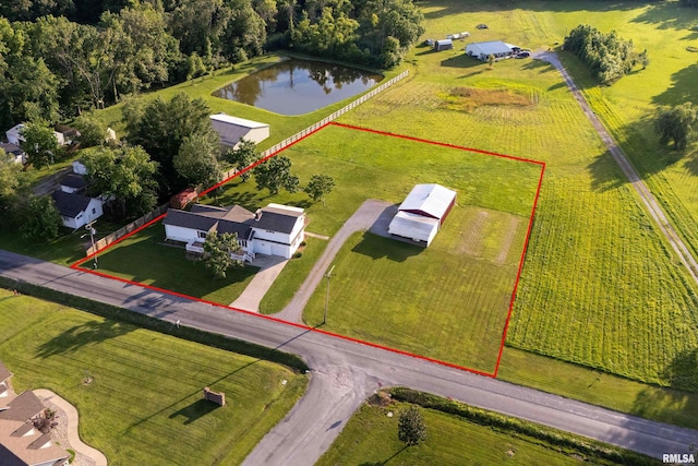 2305 Weaver Rd, Herrin, IL 62948 - overview of rural landscape featuring property parcel outlined and a large body of water