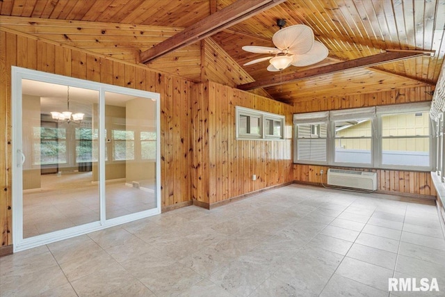 5315 34th Ave, Moline, IL 61265 - unfurnished sunroom featuring a chandelier and an AC wall unit