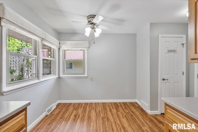 5315 34th Ave, Moline, IL 61265 - unfurnished room with light wood-style floors, plenty of natural light, and ceiling fan