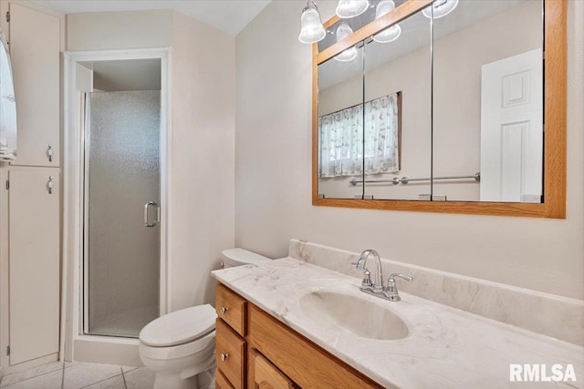 5315 34th Ave, Moline, IL 61265 - bathroom featuring vanity, a stall shower, and tile patterned flooring