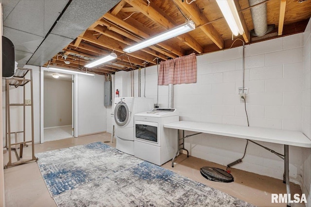 5315 34th Ave, Moline, IL 61265 - laundry area featuring separate washer and dryer and electric panel