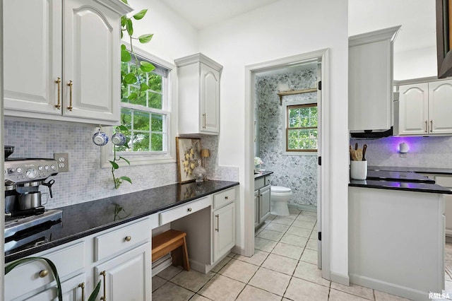 1200 Bridgeview Place, Le Claire, IA 52753 - kitchen featuring dark countertops and healthy amount of natural light
