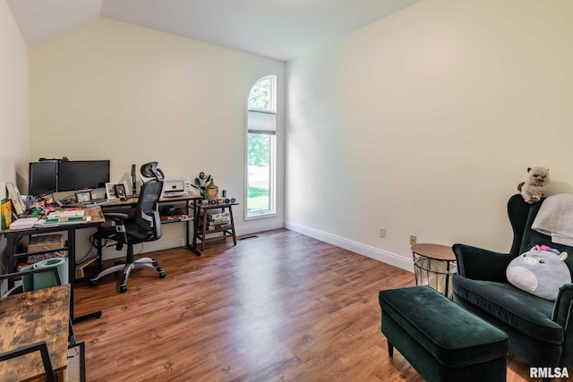 901 E Gregory Ave, Marion, IL 62959 - home office with vaulted ceiling and wood finished floors