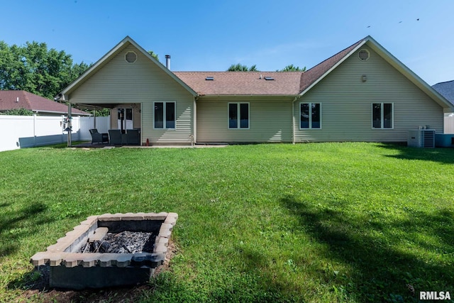 901 E Gregory Ave, Marion, IL 62959 - rear view of property with an outdoor fire pit, a patio area, and roof with shingles
