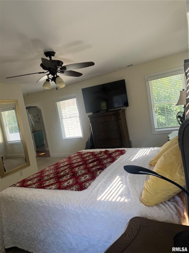 3119 15th St Unit C, Moline, IL 61265 - bedroom featuring multiple windows and ceiling fan