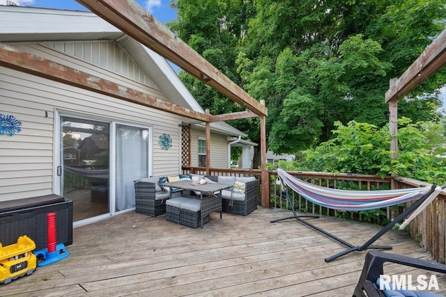 1620 24th St, Moline, IL 61265 - wooden deck with an outdoor living space