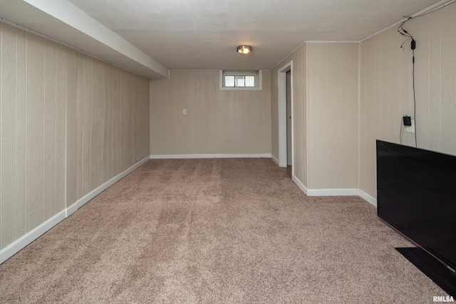 419 50th St, Moline, IL 61265 - below grade area with carpet flooring and wooden walls
