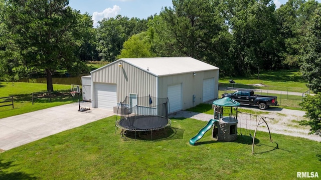 4182 Baptist Camp Rd, Carterville, IL 62918 - view of outbuilding featuring a trampoline and a playground