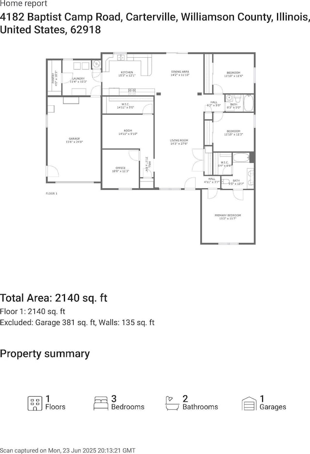 4182 Baptist Camp Rd, Carterville, IL 62918 - view of home floor plan