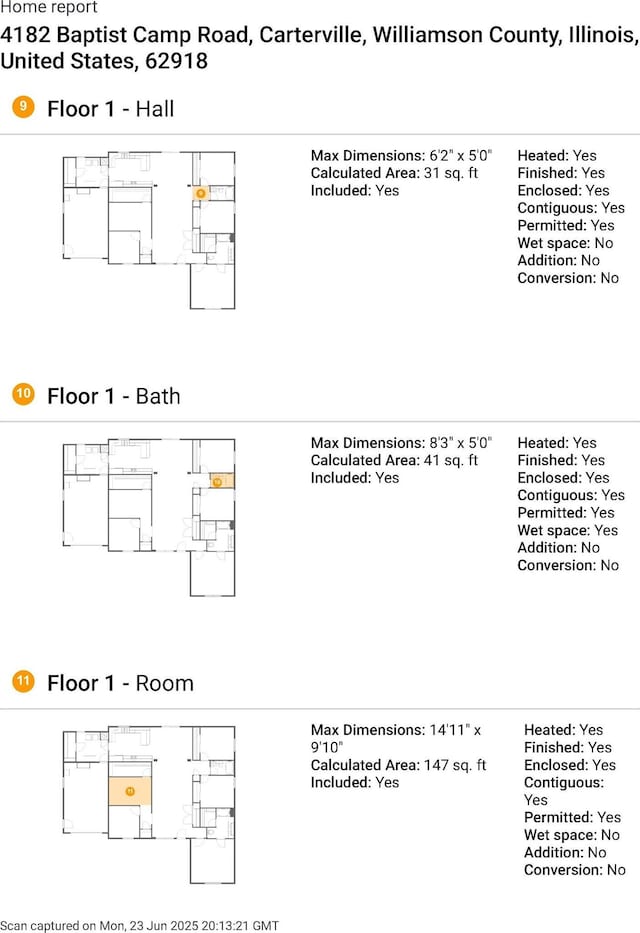 4182 Baptist Camp Rd, Carterville, IL 62918 - view of floor plan / room layout