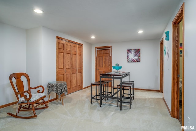 27062 238th St, Le Claire, IA 52753 - dining space featuring recessed lighting and light carpet