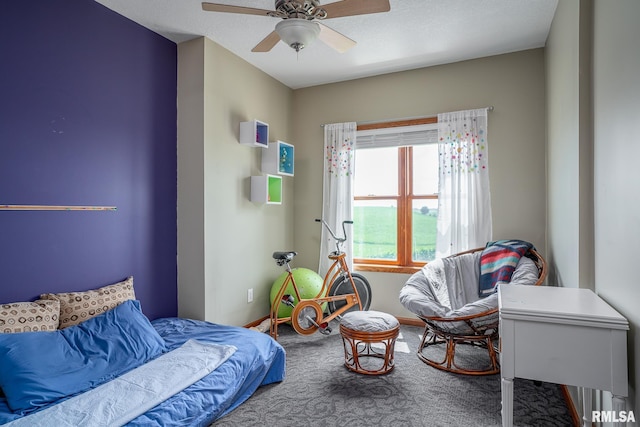 27062 238th St, Le Claire, IA 52753 - bedroom with baseboards and ceiling fan