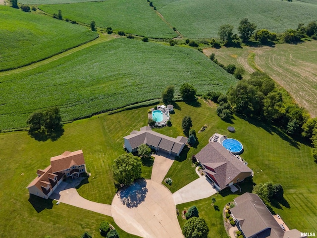 27062 238th St, Le Claire, IA 52753 - aerial view of property and surrounding area with rural landscape and rows of crops