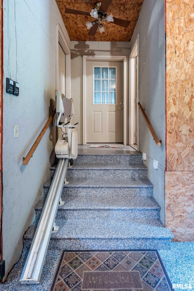 10415 Chayla Rd, Marion, IL 62959 - stairs featuring ceiling fan