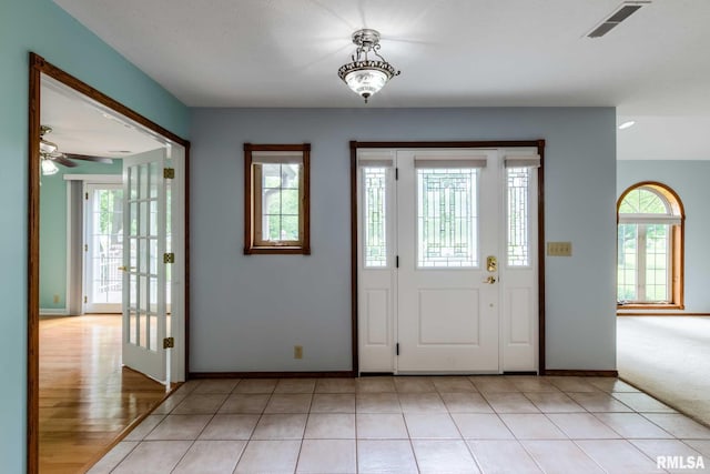 10415 Chayla Rd, Marion, IL 62959 - foyer with plenty of natural light and ceiling fan