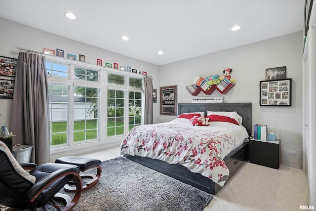 21945 Great River Rd, Le Claire, IA 52753 - carpeted bedroom with recessed lighting and multiple windows